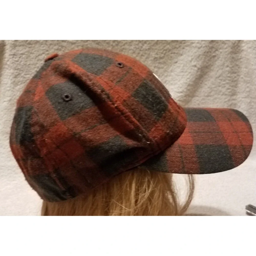 Volcom Plaid Baseball Hat Cap Snowboarding Skater‎ Surfer Skier Red/Brown/Black